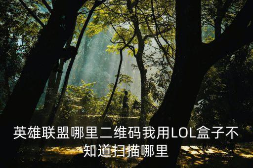 英雄联盟哪里二维码我用LOL盒子不知道扫描哪里