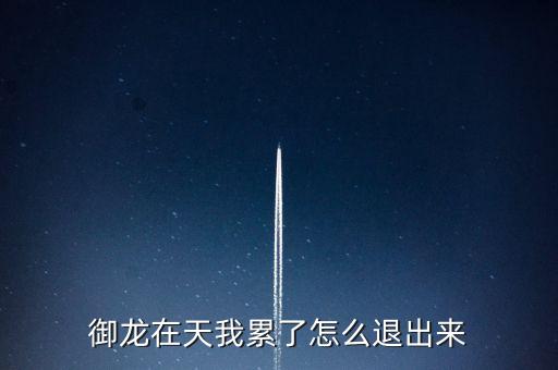 御龙在天我累了怎么退出来