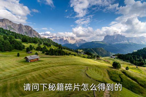 请问下秘籍碎片怎么得到的