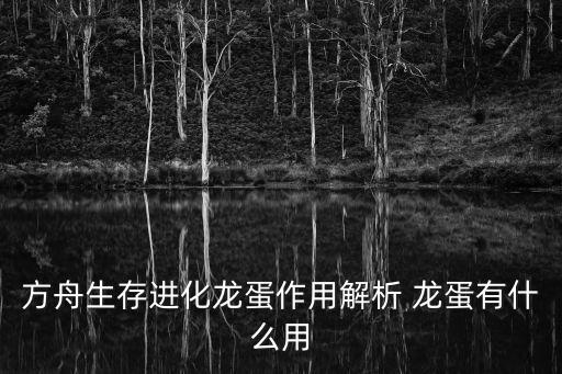 方舟生存进化龙蛋作用解析 龙蛋有什么用
