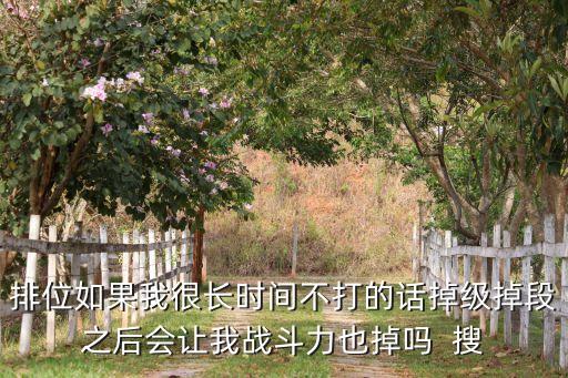 排位如果我很长时间不打的话掉级掉段之后会让我战斗力也掉吗  搜