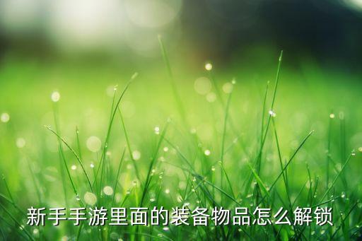 新手手游里面的装备物品怎么解锁