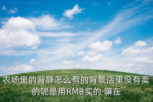 农场里的背静怎么有的背景店里没有卖的呢是用RMB买的 嘛在