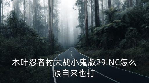 木叶忍者村大战小鬼版29 NC怎么跟自来也打