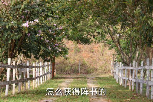 怎么获得阵书的