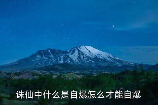 诛仙中什么是自爆怎么才能自爆