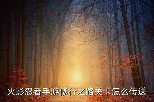 火影忍者手游修行之路关卡怎么传送