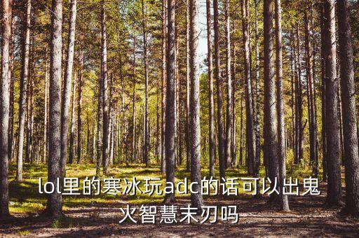 lol里的寒冰玩adc的话可以出鬼火智慧末刃吗