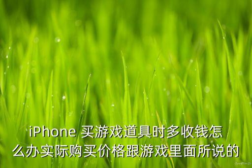 iPhone 买游戏道具时多收钱怎么办实际购买价格跟游戏里面所说的