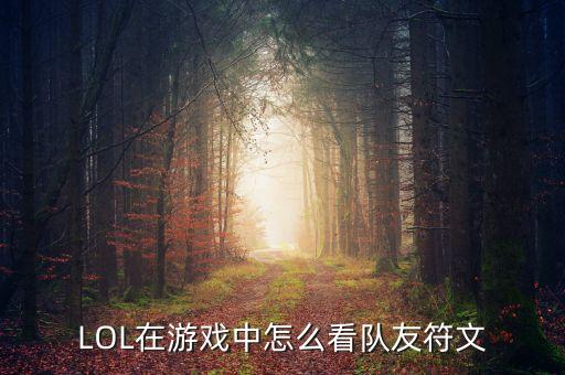 LOL在游戏中怎么看队友符文