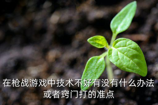 在枪战游戏中技术不好有没有什么办法或者窍门打的准点