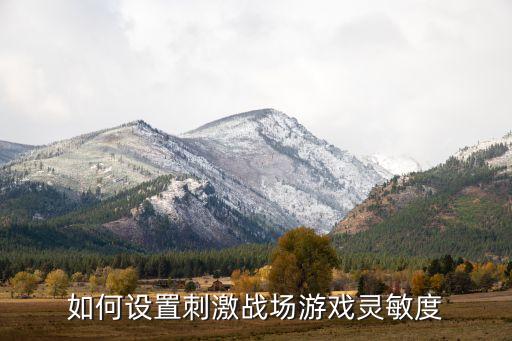 如何设置刺激战场游戏灵敏度