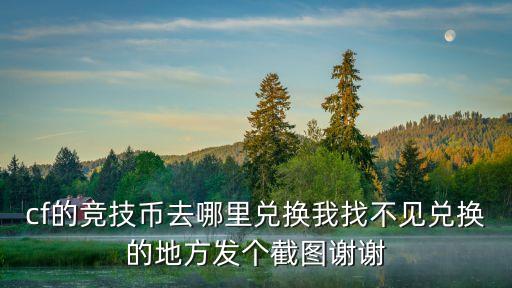 cf的竞技币去哪里兑换我找不见兑换的地方发个截图谢谢