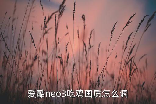 爱酷neo3吃鸡画质怎么调