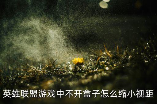 英雄联盟游戏中不开盒子怎么缩小视距
