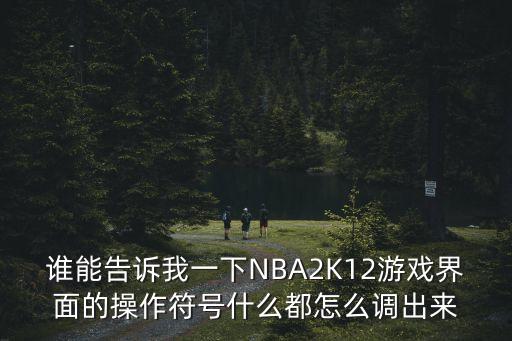 谁能告诉我一下NBA2K12游戏界面的操作符号什么都怎么调出来