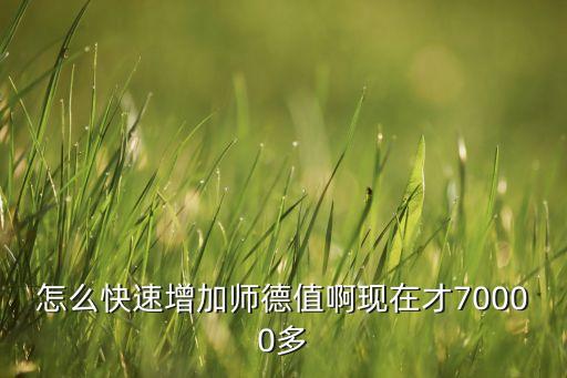 怎么快速增加师德值啊现在才70000多