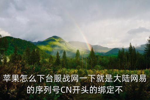 苹果怎么下台服战网一下就是大陆网易的序列号CN开头的绑定不