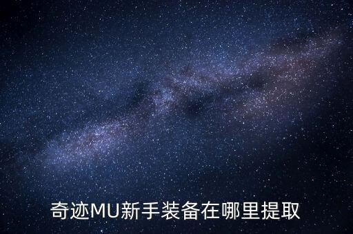奇迹MU新手装备在哪里提取