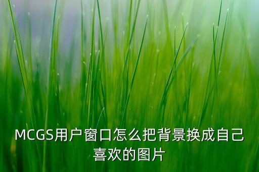 MCGS用户窗口怎么把背景换成自己喜欢的图片