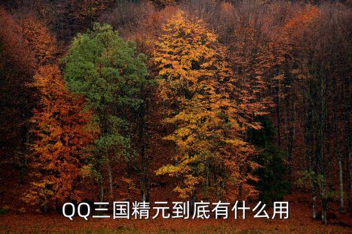 QQ三国精元到底有什么用