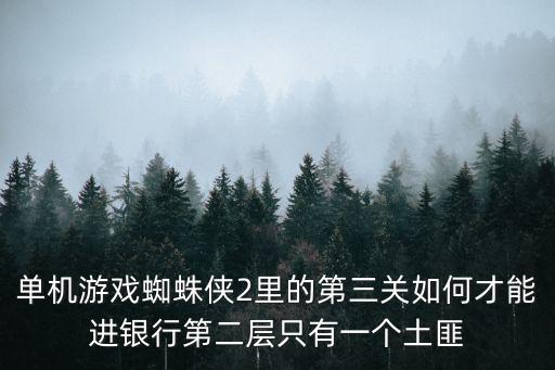 单机游戏蜘蛛侠2里的第三关如何才能进银行第二层只有一个土匪