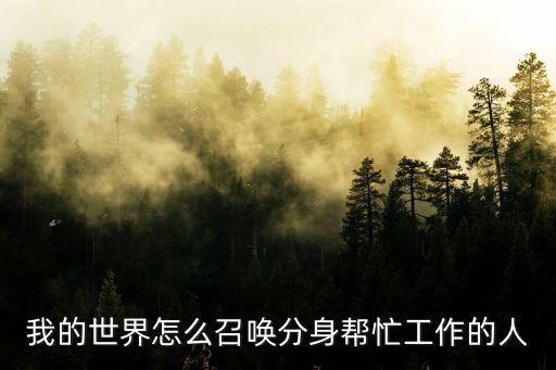 我的世界怎么召唤分身帮忙工作的人