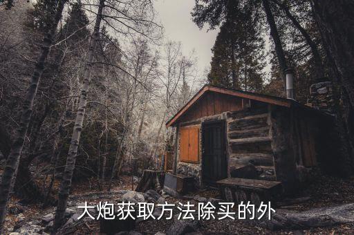 大炮获取方法除买的外