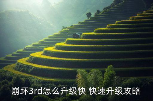 崩坏3rd怎么升级快 快速升级攻略