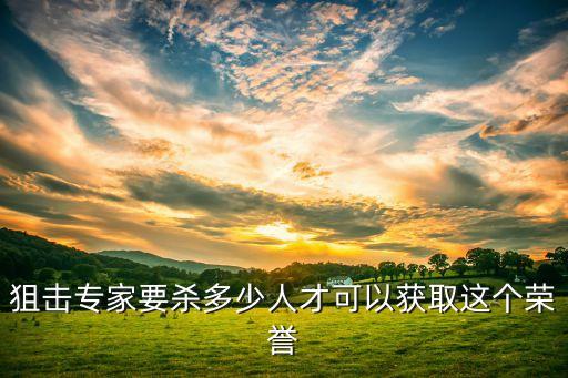 cf手游狙击专家称号怎么得，狙击专家要杀多少人才可以获取这个荣誉