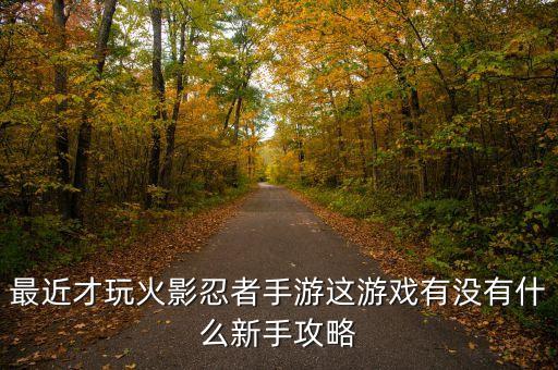 最近才玩火影忍者手游这游戏有没有什么新手攻略