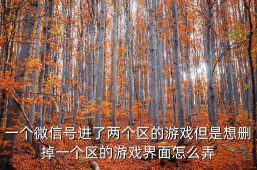 一个微信号进了两个区的游戏但是想删掉一个区的游戏界面怎么弄