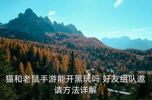猫和老鼠游戏手游怎么加入战队，猫和老鼠手游能开黑玩吗 好友组队邀请方法详解