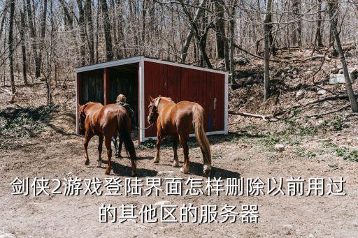 手游怎么删除不同区服登录记录，剑侠2游戏登陆界面怎样删除以前用过的其他区的服务器