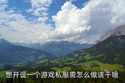 想开设一个游戏私服需怎么做该干啥