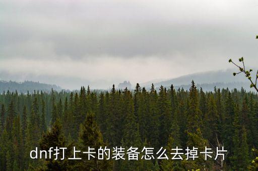 dnf打上卡的装备怎么去掉卡片