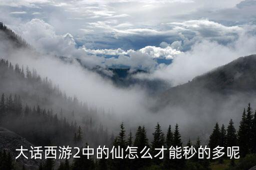 大话西游2中的仙怎么才能秒的多呢