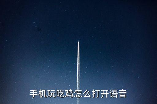 手机玩吃鸡怎么打开语音