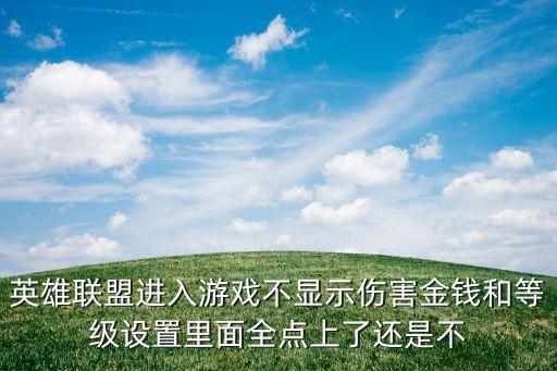 英雄联盟进入游戏不显示伤害金钱和等级设置里面全点上了还是不