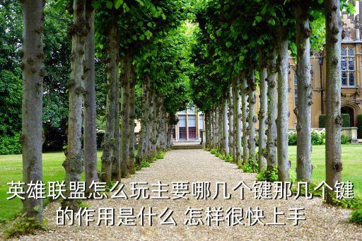 英雄联盟怎么玩主要哪几个键那几个键的作用是什么 怎样很快上手