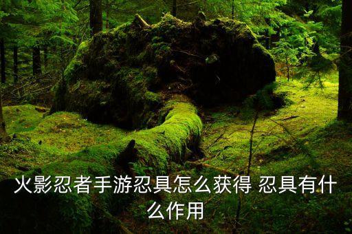 火影忍者手游忍具怎么获得 忍具有什么作用