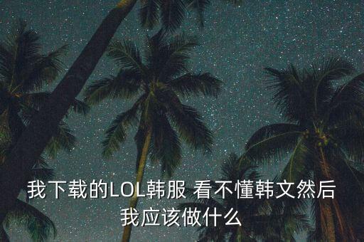 我下载的LOL韩服 看不懂韩文然后我应该做什么