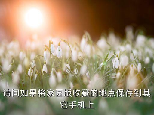 请问如果将家园版收藏的地点保存到其它手机上