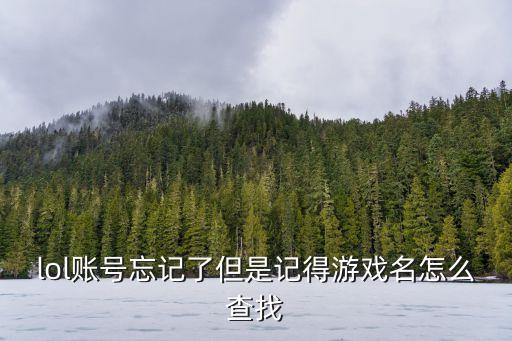 lol账号忘记了但是记得游戏名怎么查找