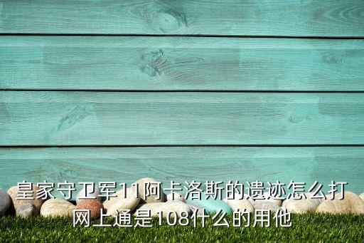 皇家守卫军11阿卡洛斯的遗迹怎么打网上通是108什么的用他