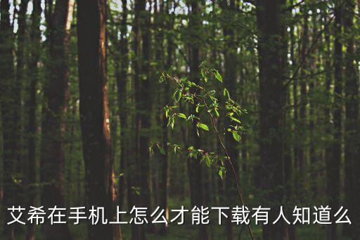 艾希在手机上怎么才能下载有人知道么