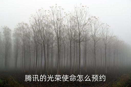 腾讯的光荣使命怎么预约