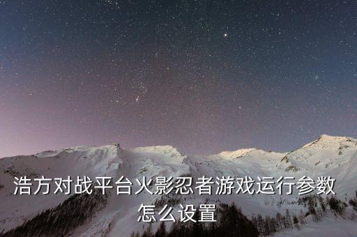 浩方对战平台火影忍者游戏运行参数 怎么设置