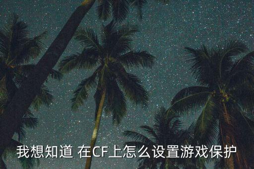 cf手游怎么设置安全系统，我想知道 在CF上怎么设置游戏保护