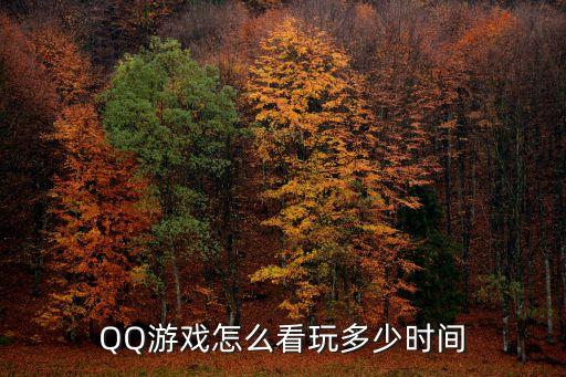 QQ游戏怎么看玩多少时间